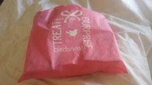 pink bag, surprise, treat
